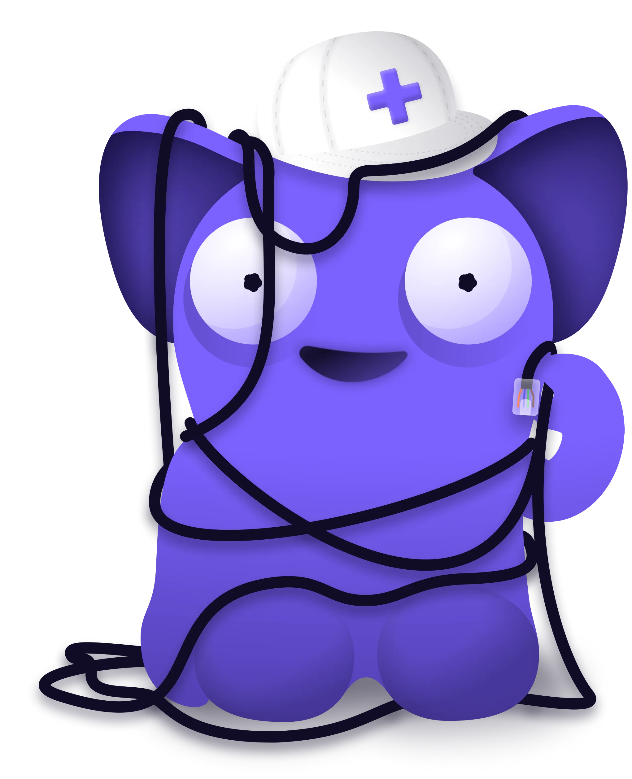 Newt tangled in wires